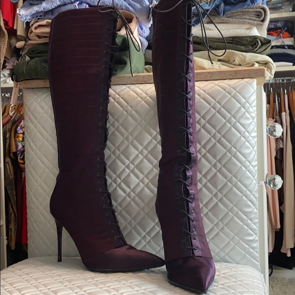 Stella McCartney Purple Silk Boots 37